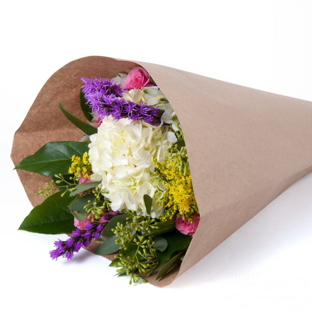 50 PK, Brown Mineral Paper Bouquet Sleeve, 4 x 18 x 17 For Flower Wrapping