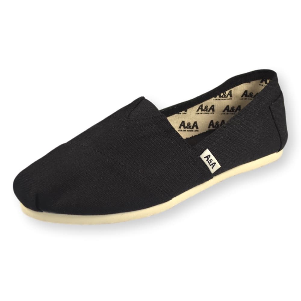 Mens Casual Slip On Classic Canvas Espadrille Shoes In Black Size Uk 6 - 12